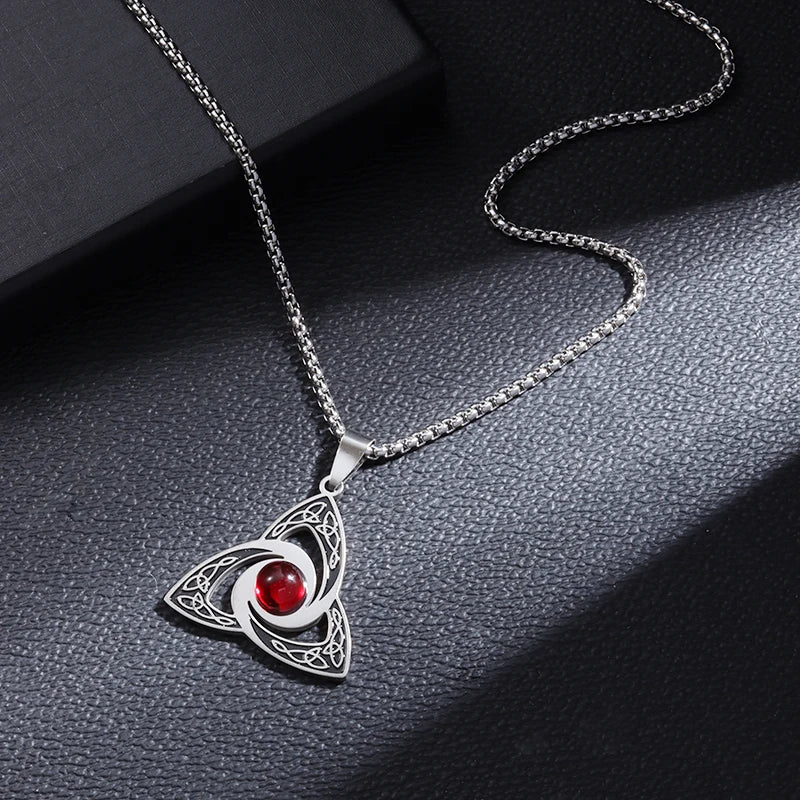 Silver Celtic Trinity Knot necklace with chain detail