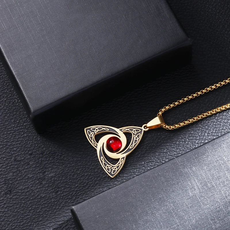 Gold Celtic Trinity Knot pendant close up