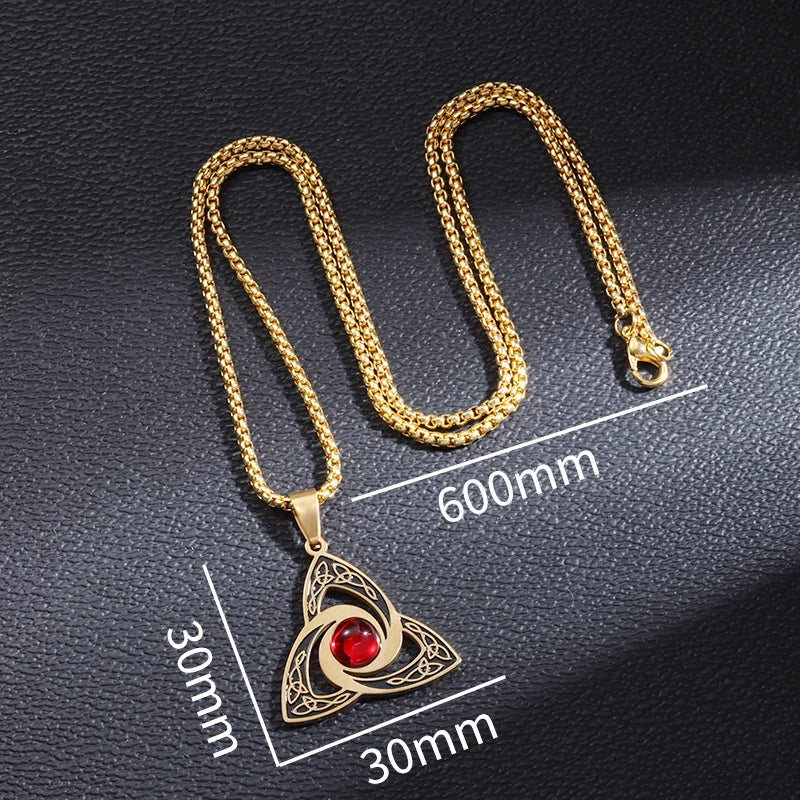 Celtic Trinity Knot necklace measurements: 30mm pendant, 600mm chain