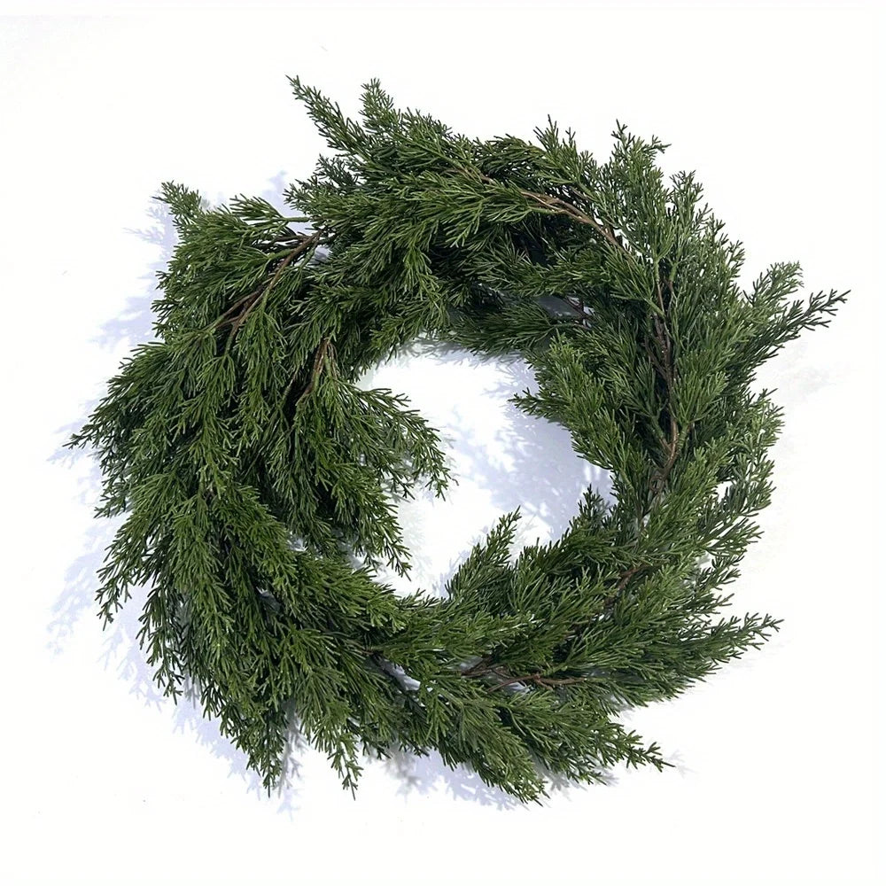 Cedar garland shaped into a wreath