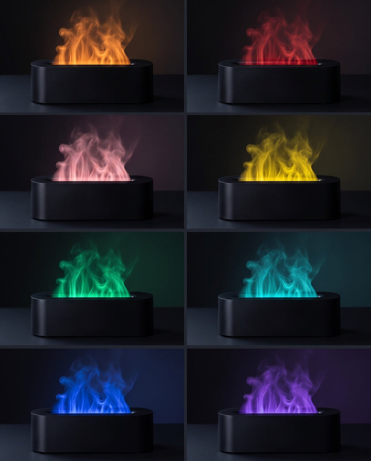 The eight flame colour options